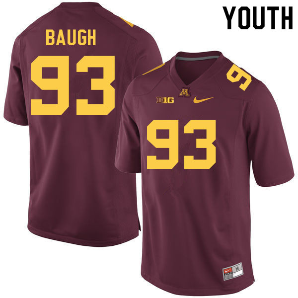 Youth #93 Kyler Baugh Minnesota Golden Gophers College Football Jerseys Sale-Maroon